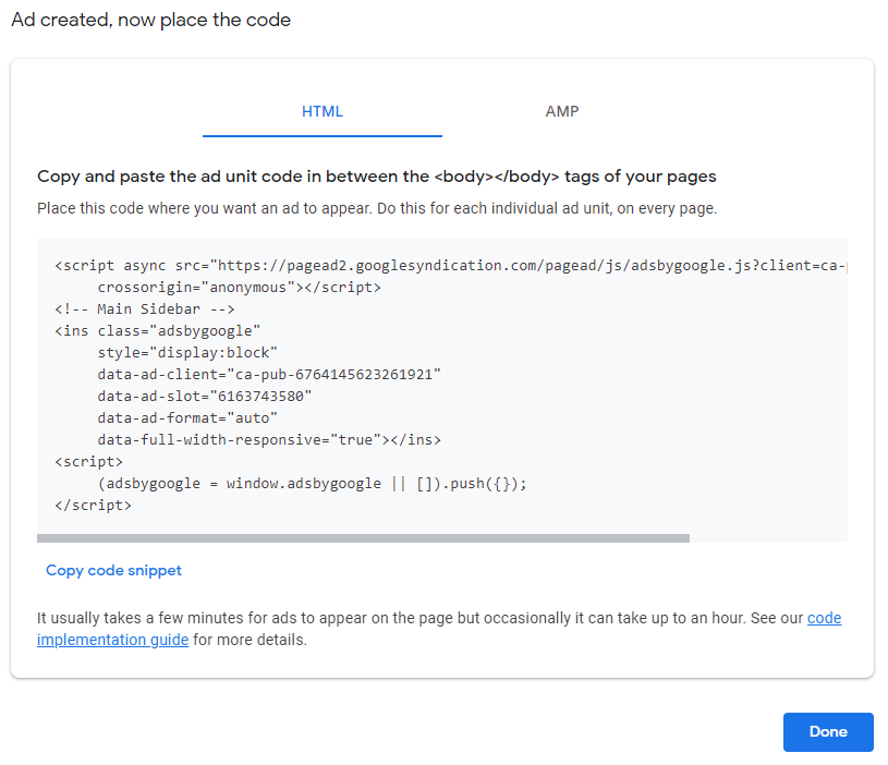 如何接入 Google Adsense 广告联盟 7 Ads Html Code