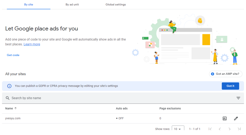 如何接入 Google Adsense 广告联盟 9 By site