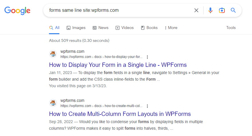 如何将 WPForms 表单设置单行显示 2 Display in Single Line