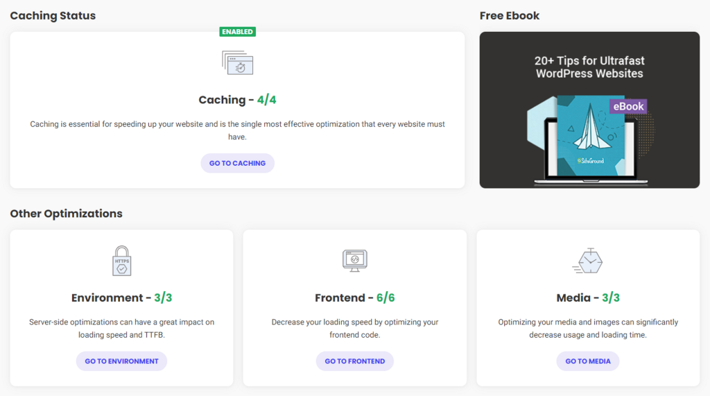 独立站性能优化方法 4 SiteGround Caching