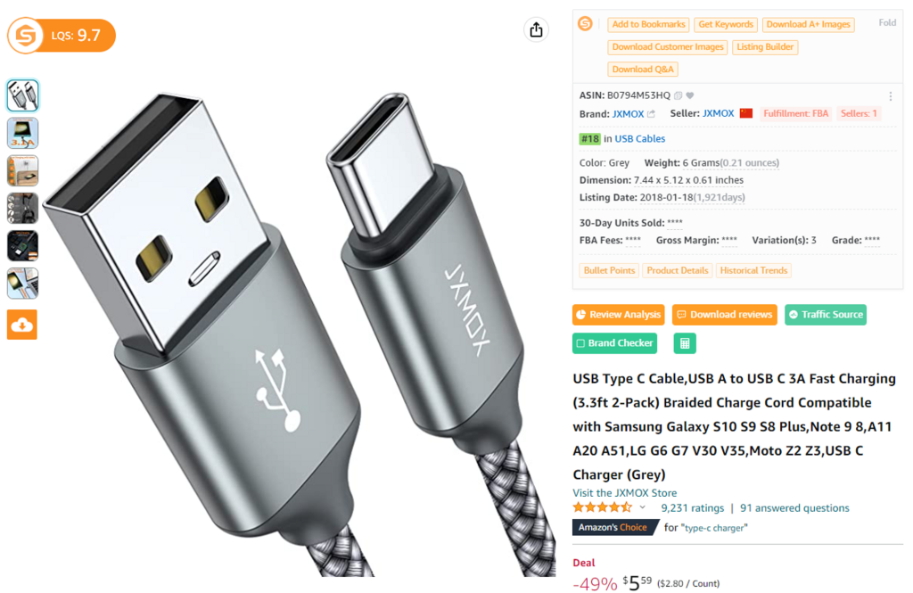 亚马逊美国站卷成这样了? 1 Type C Charge