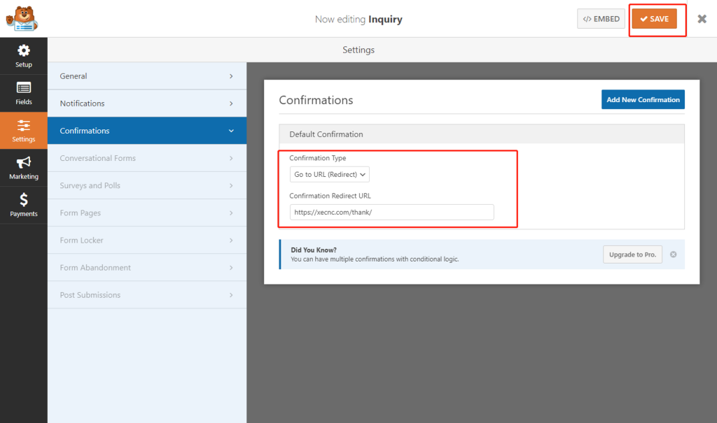 外贸网站怎么设置谷歌广告转化 2 WPForms Confirmation